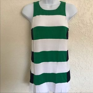 Fitted Stripped Tank Green/Navy sz Small